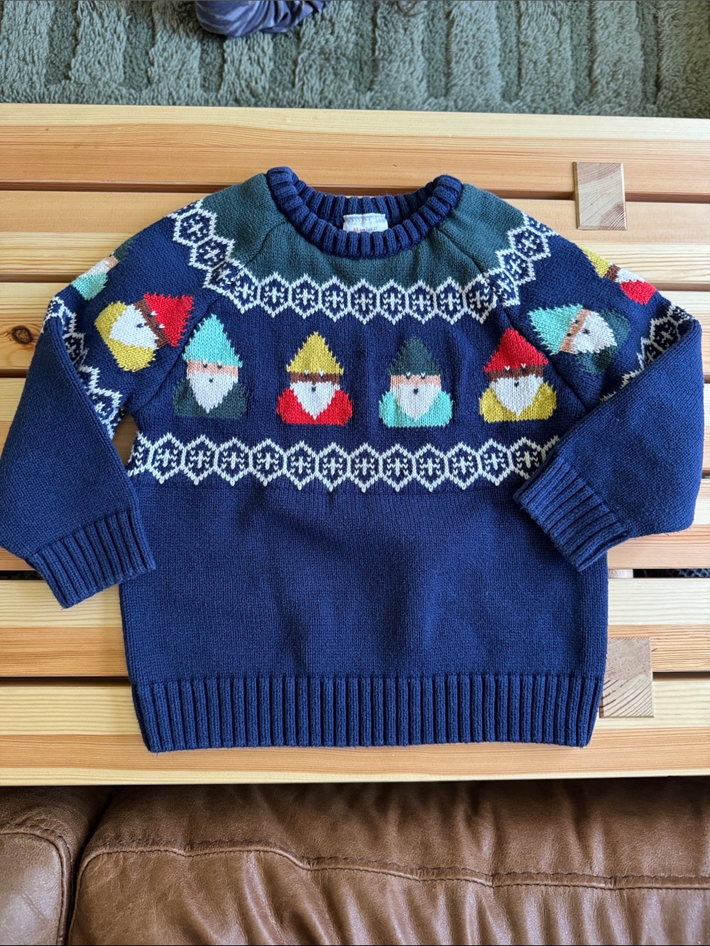 Hanna Andersson Navy Fair Isle Gnome Knit Sweater